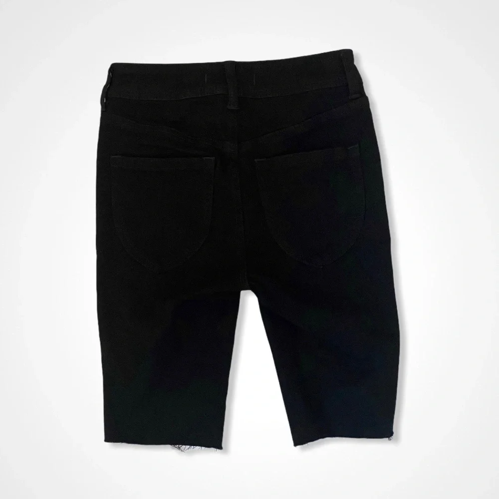 Free People Black Denim Bermuda Shorts, NWT